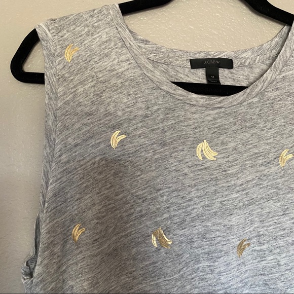 J. Crew | Grey w/ Gold bananas muscle tee - Picture 8 of 8